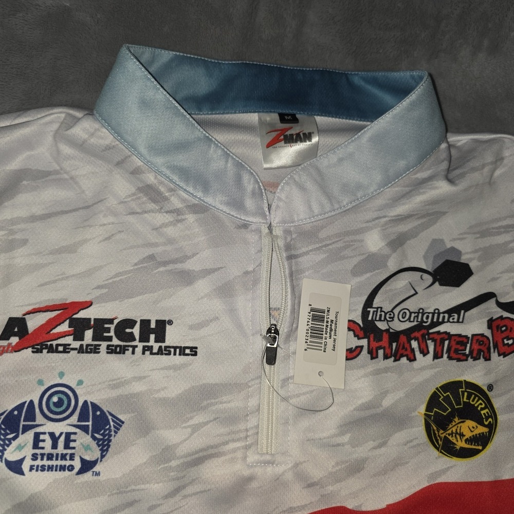 Z-Man Tournament Fishing Jersey Pro Zman Bassmaster Tournament Jersey Medium NWT